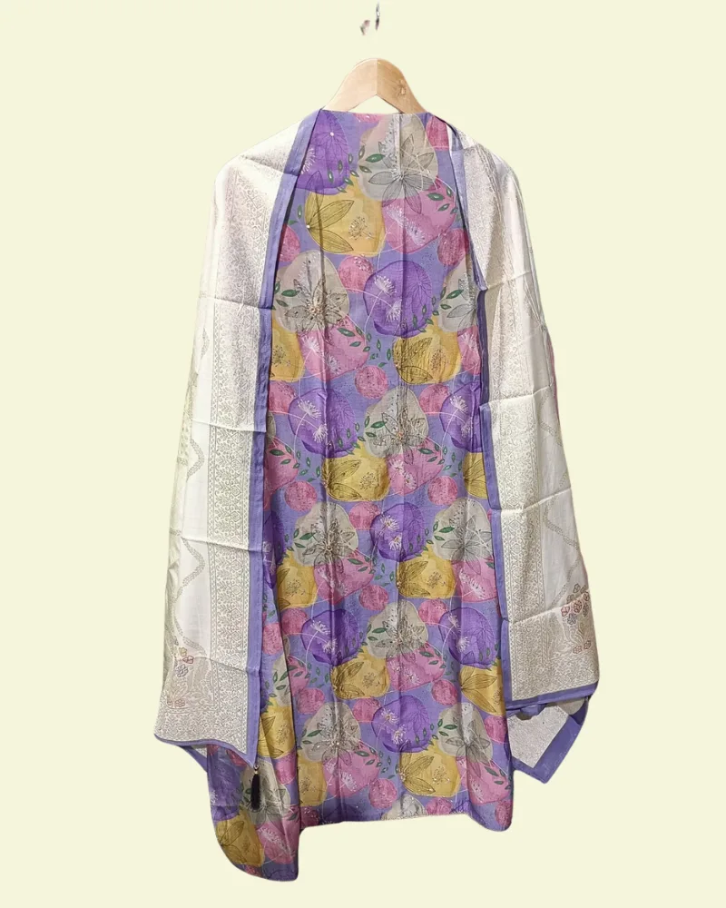 Light Purple Floral Masleen Suit – Soft, Stylish & Breezy