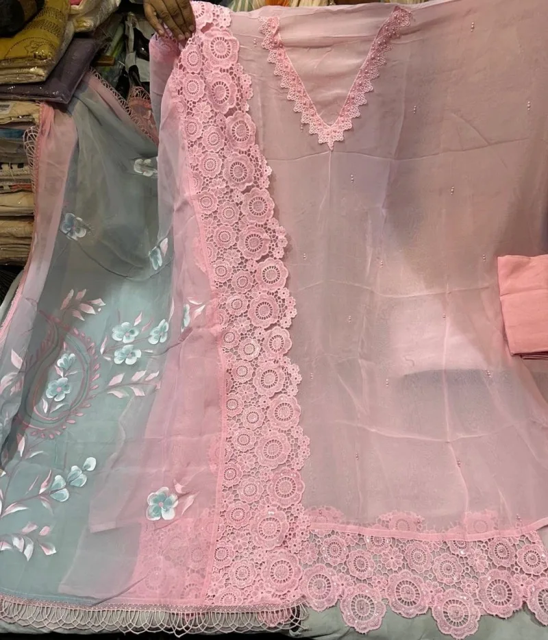 Blush Pink Lace Net Suit